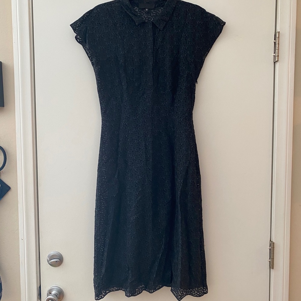 Vintage Inspired Black Floral Lace Slip Dress